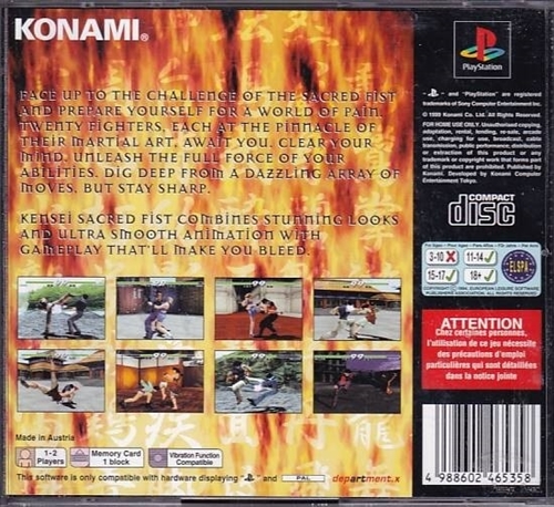 Kensei Sacred Fist - PS1 (B Grade) (Genbrug)